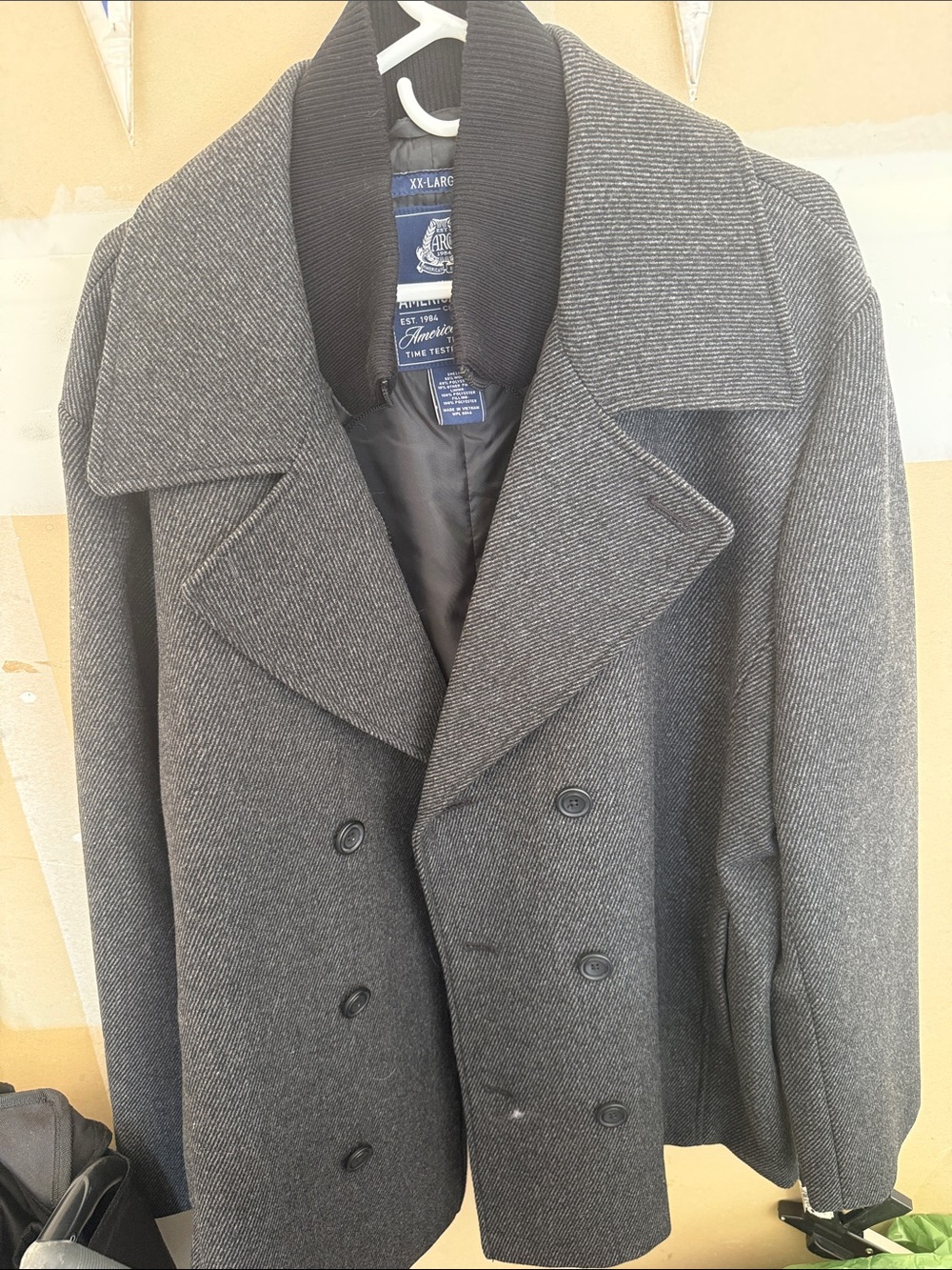 American Rag Gray Double-Breasted Wool Peacoat